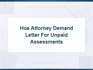 Hoa Demand Letter Templates for Unpaid Assessments