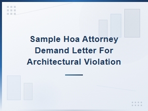 Sample Demand Letter for Hoa Architectural Violations
